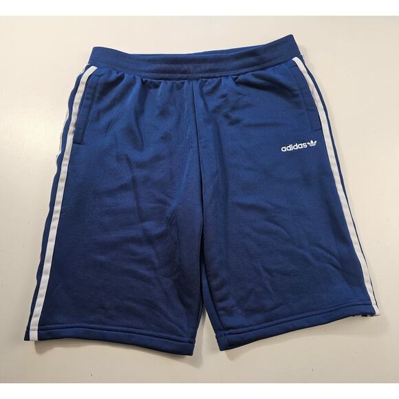adidas Originals Boy's Micro Tape 3-Stripe Athletic Shorts M ? Collegiate blue - Picture 2 of 8